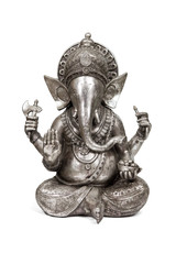 Figurine of Hindu god Ganesha with clipping path.