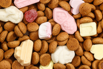 Background pepernoten and sweets Sinterklaas