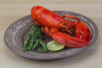 Red boiled lobster