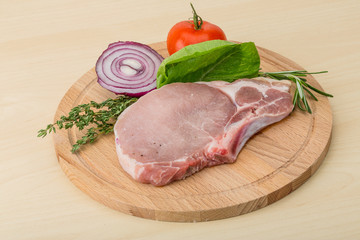 Raw pork steak