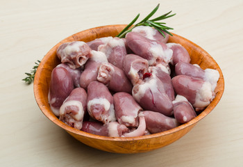 Raw chicken hearts