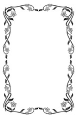 Floral silhouette frame