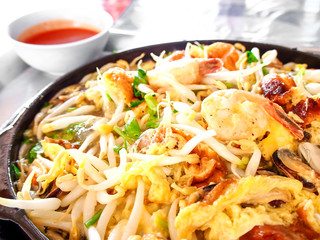 Thai food, stirred mussel pancake 