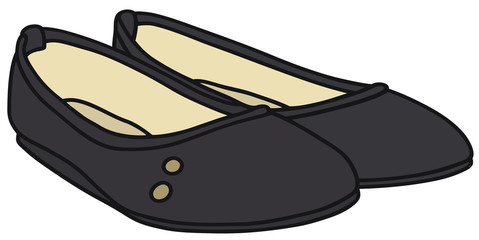 Hand drawing of a black ballet flats