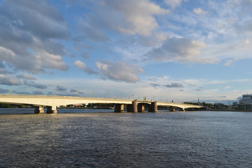 Alexander Nevsky Bridge at evening.