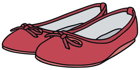 Hand drawing of a pink ballet flats