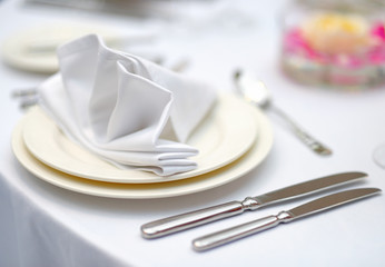 Table set for an event party