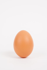 Single chicken egg  on white  paper background