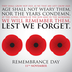Remembrance Day card in vector format.