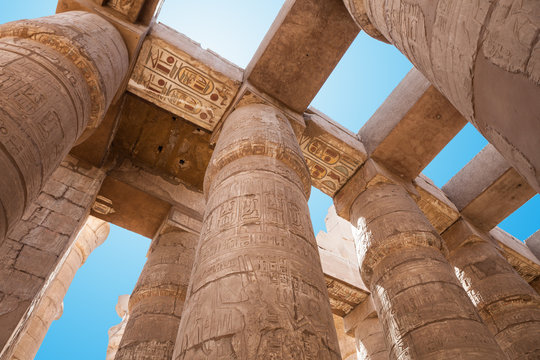 Columns In Karnak Temple