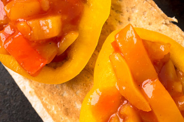 Letcho on pita bread