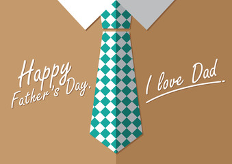 happy father's day card gift illustration, necktie, men, love dad, papa, vintage, holiday and family