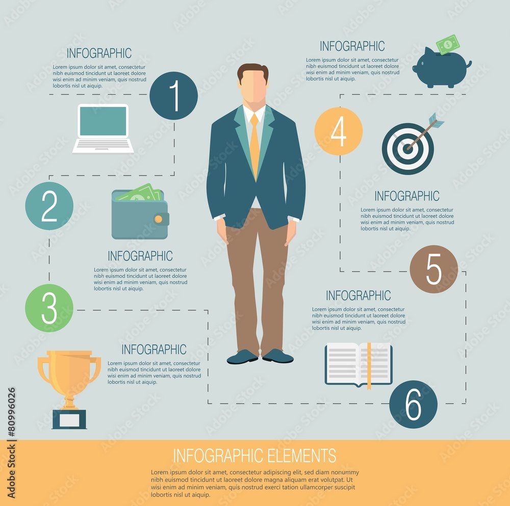 Wall mural Business infographic template