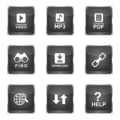 Multimedia Web Internet Square Vector Black Button Icon Design S