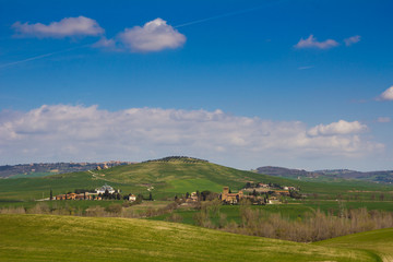 Fototapeta premium Zamek Spedaletto w Val d'Orcia