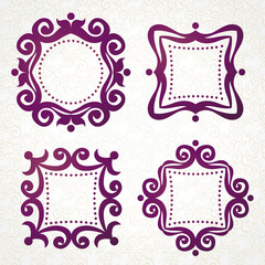 Vector vintage frames in Victorian style.
