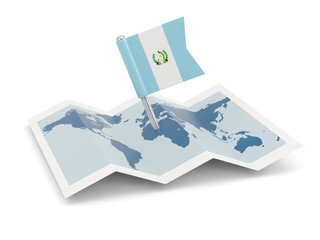 Map with flag of guatemala