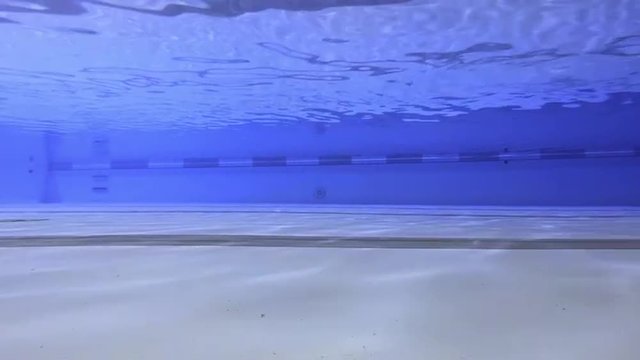 Underwater Footage of Empty Olympic Indoor Pool
