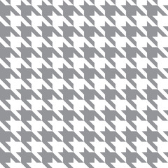 White & Gray Houndstooth Check Fabric Pattern Texture