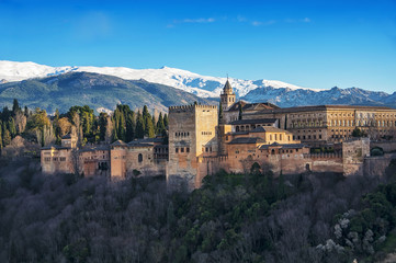 Fototapeta na wymiar Aerial view of Alhambra Palace in Granada