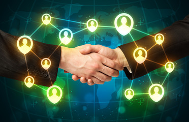handshake, social netwok concept