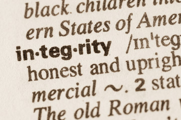 Dictionary definition of word inegrity