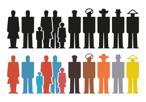 infographic vintage people icons (ISOTYPE)