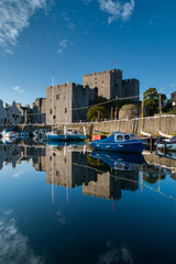 Castletown harbor and Castle Rushen, Isle of Man