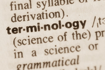Dictionary definition of word terminology - obrazy, fototapety, plakaty