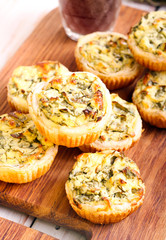 Cheese and spinach mini pies