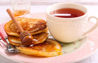 Pancakes with honey