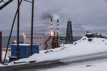 Power station in Barentsburg - Russian village on Spitsbergen