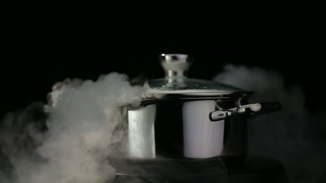 boiling water in a pan