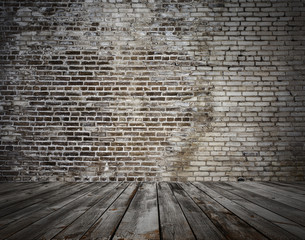 old room with brick wall