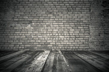 old room with brick wall