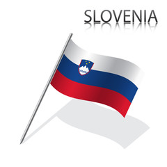 Realistic Slovenian flag, vector illustration.