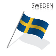 Realistic Swedish flag, vector illustration.