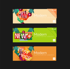 Naklejka premium Set of banners with stickers, labels and elements for sale