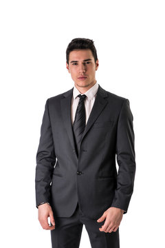 Handsome elegant young man with suit and neck-tie