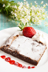 chocolate cake with strawberrry