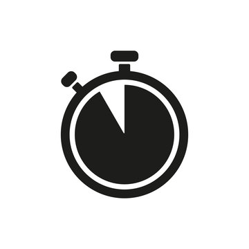 The stopwatch icon. Countdown symbol. Flat