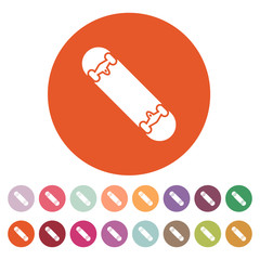 The skateboard icon. Skateboarding symbol. Flat