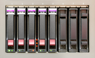 Fototapeta premium Hard disk maintenance alert close up