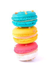 Tasty macaron isolate on with background
