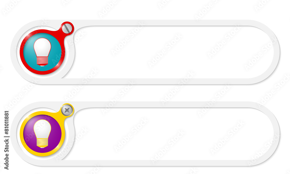 Poster vector buttons for your text and bulb