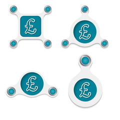 abstract white objects and simple poud sterling symbol