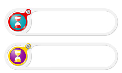 Fototapeta premium vector buttons for your text and sand glass