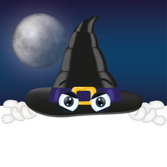 Magic Hat Cartoon Illustration Halloween evil
