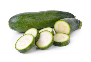 Fresh zucchini isolated on white