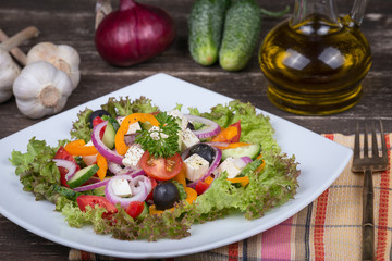 Fresh vegetable greek salad